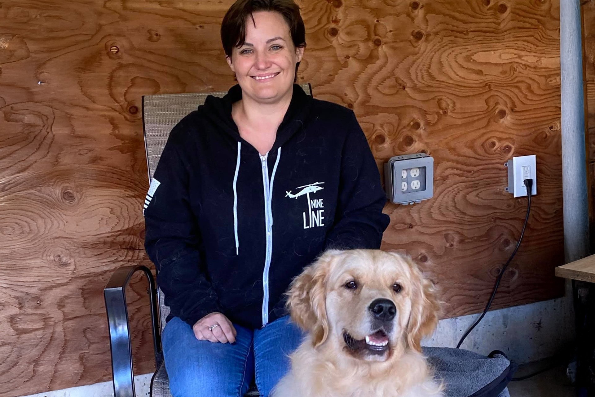 Dodi and her service dog Diamond
