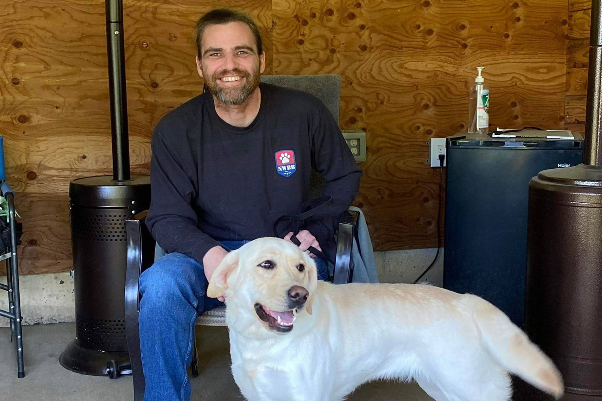 Veteran with his Northwest Battle Buddy, service dog